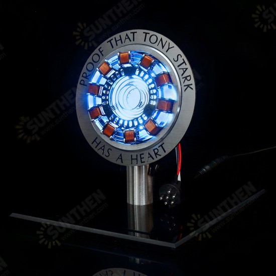 MK1 Aluminum Alloy Remote Ver. Tony 1:1 Arc Reactor DIY Model Kit LED Chest Lamp Remote Control Science Toy