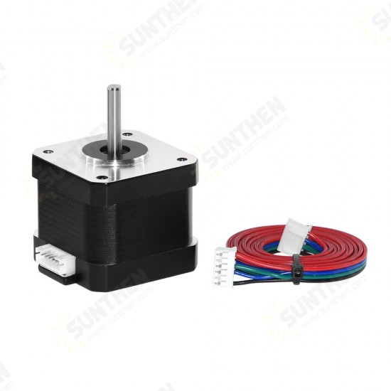 17HS4401S 5Pcs Stepper Motor 42BYGH 1.8 Degree 1.5A 42 Motor 42N.cm 4-Lead with 1m Cable and Connector for DIY CNC 3D Printer Laser Machine