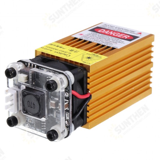 3000mW 445nm Blue Laser Module Various Focus TTL/PWM Modulation w/ Heat Sink 2.54-3P DIY Laser Engraver for EleksMaker