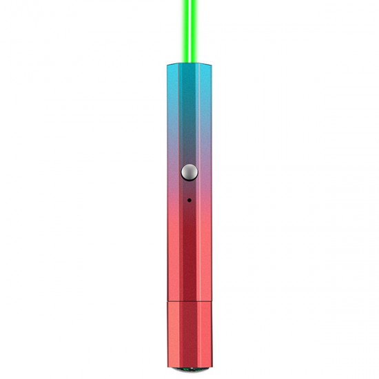 Green Light Laser Pointer Pen 532nm USB Chargeable Portable Highlight PPT Laser Pointer with Practicable Compass for Outdoor Office Presentation
