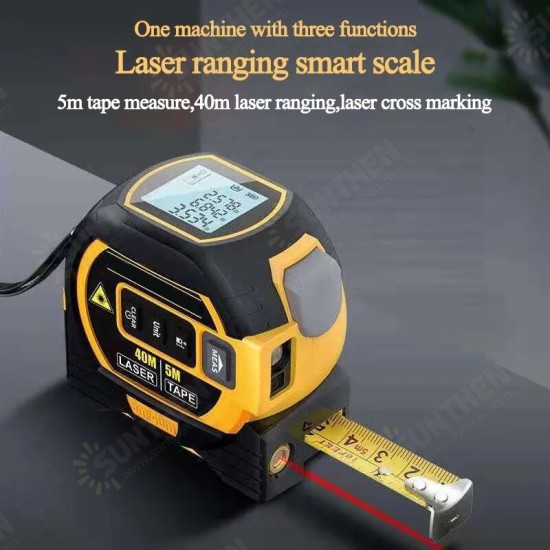 40M/60M Digital Laser Distance Meter 5M Tape Measuring Laser Reticle 3 In 1 Electronic Roulette Stainless Tape Measure Rangefinders