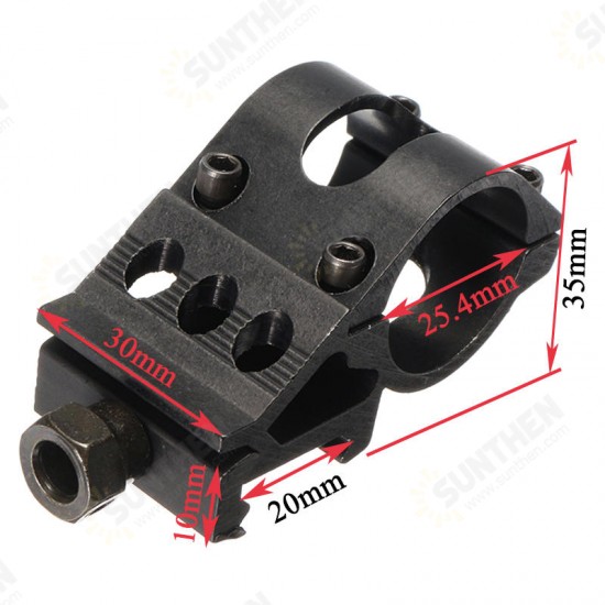 1 Inch Flashlight Laser Holder Tactical 20mm Picatinny Rail Offset Laser Mount