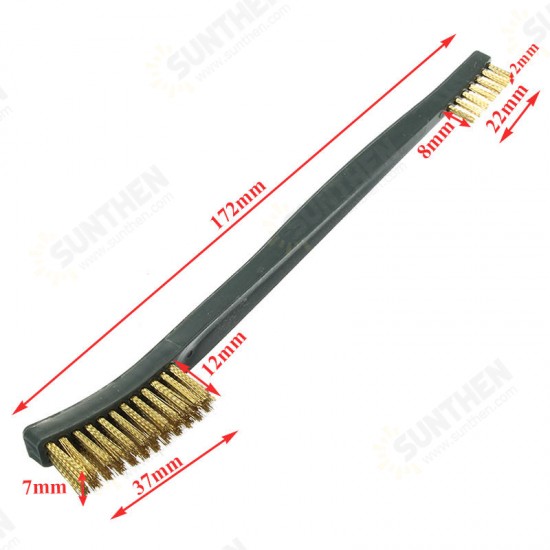 3Pcs Double End Cleaning Brush Set Brass Steel Nylon Wire Brush Kit