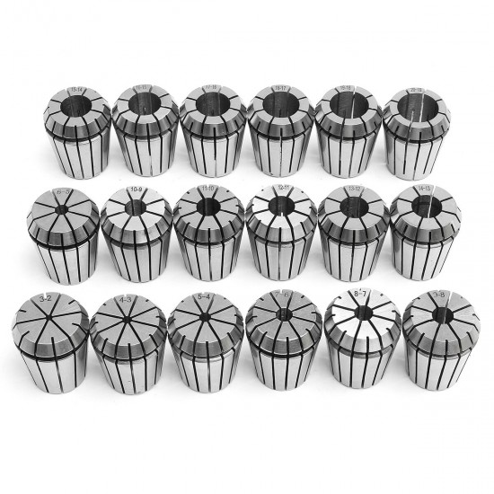 18pcs 3-20mm Collects Set MTB3 ER32 Collet Chuck Set 1/2 Inch Thread with Chuck And Spanner