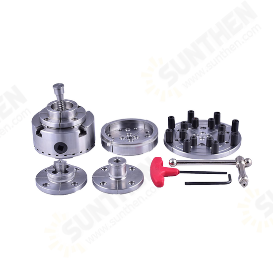 3.75 Inch Bevel Gear Set Chuck Four-jaw Self-centering Chuck Woodworking Lathe Accessories