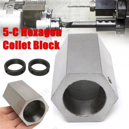 5-C Hexagon Collet Block Hard Steel Collet Block Lathe Tool Holder