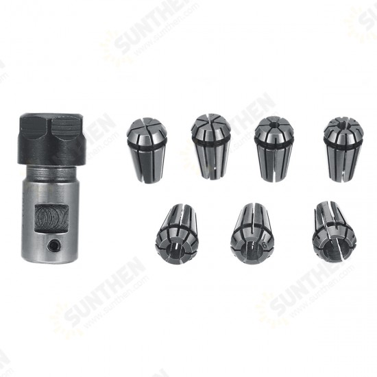 7Pcs ER11 1-7mm Spring Collets with ER11A 5mm Motor Shaft Holder Extension Rod