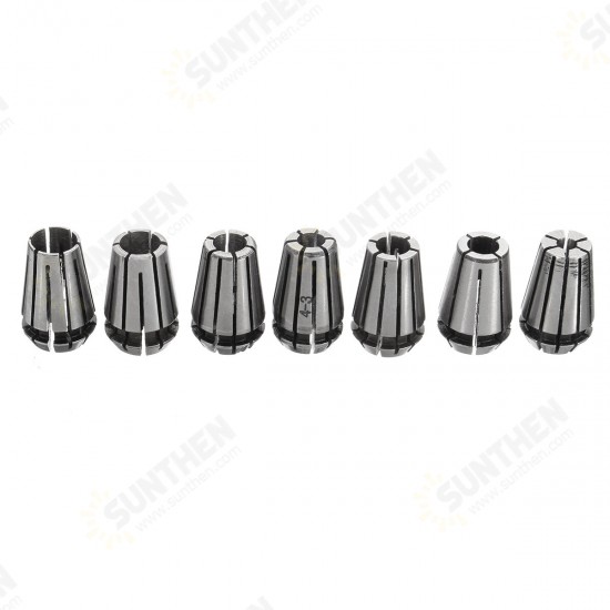 7Pcs ER11 1-7mm Spring Collets with ER11A 5mm Motor Shaft Holder Extension Rod