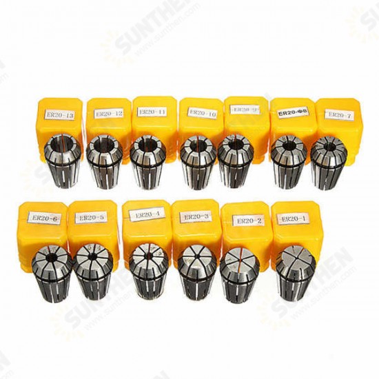 13pcs 1-13mm ER20 CNC Carving Machine Milling Chuck Collets