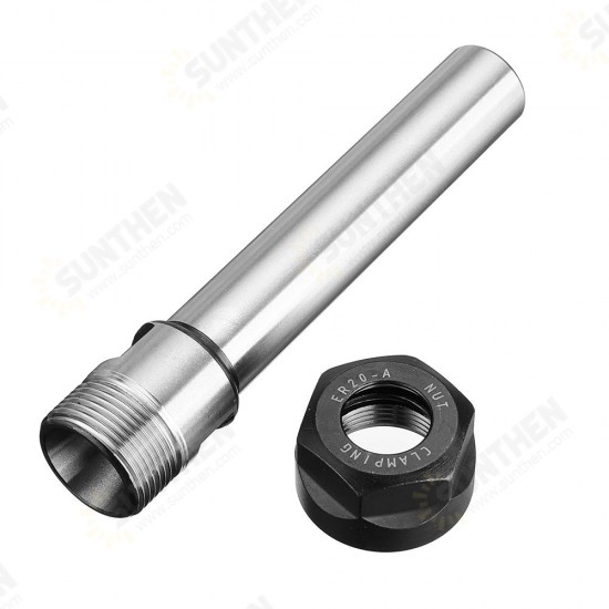 C20-ER20A-100L Collet Chuck Holder CNC Milling 100mm Straight Shank Extension Rod