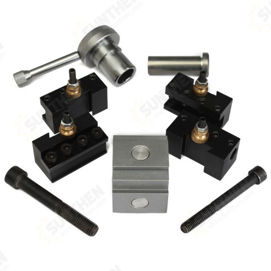 Mini Quick Change Tool Post Holder Kit Set Aluminum Alloy Tool Post Lathe Tools