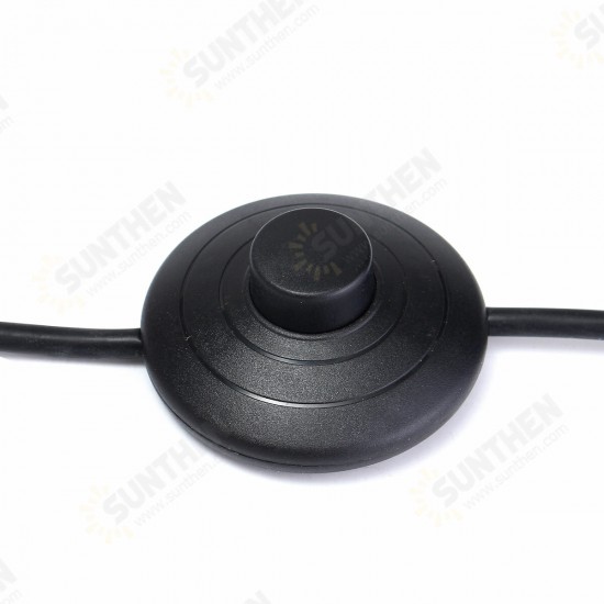 1M Circular Lighting Button Switch with 3 Core Inline Flex Cord for Table Desk Lamp