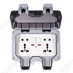 IP66 Weatherproof Outdoor BOX Wall Socket 13A Double Universal / UK Switched Outlet With USB Charging Port IP66 Weatherproof Outdoor BOX Wall Socket 13A Double Universal / UK Switched Outlet With USB Charging Port