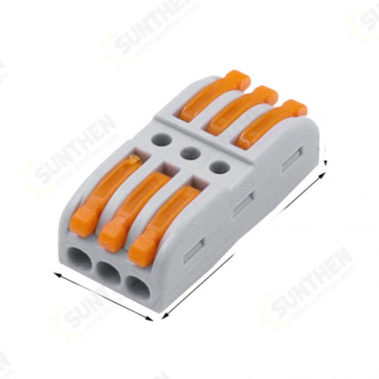 KV-313 Mini Fast Wire Connector Universal Wiring Cable Connector Push-in Conductor Terminal Block 3 In 3 Out