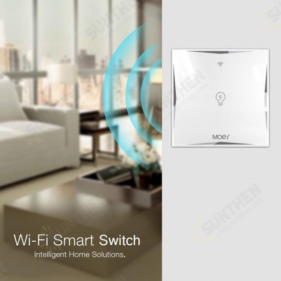 AC100-240V EU Type 1 Gang WiFi Smart Light Switch Work With Amazon Alexa Google Home