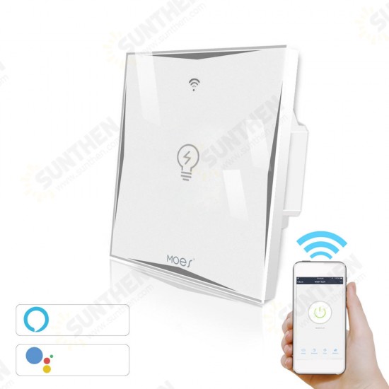 AC100-240V EU Type 1 Gang WiFi Smart Light Switch Work With Amazon Alexa Google Home