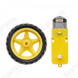 3-6V Dual Axis Gear Motor with 65mm Rubber Wheel 3-6V Dual Axis Gear Motor with 65mm Rubber Wheel