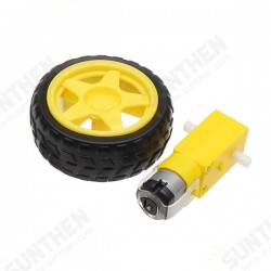 3-6V Dual Axis Gear Motor with 65mm Rubber Wheel 3-6V Dual Axis Gear Motor with 65mm Rubber Wheel