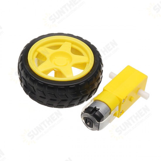 3-6V Dual Axis Gear Motor with 65mm Rubber Wheel