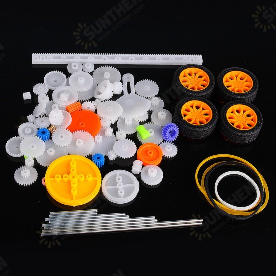 78pcs Plastic Motor Gear Kit DIY Gear Assortment Accessories Set With Various Gear And Axle Belt Bus