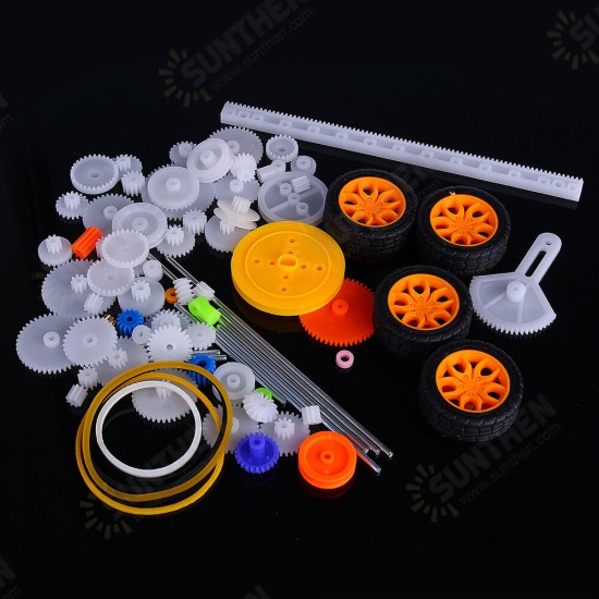 78pcs Plastic Motor Gear Kit DIY Gear Assortment Accessories Set With Various Gear And Axle Belt Bus