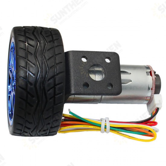 MOTOR 6V 210RPM Encoder Motor DC Gear Motor with Mounting Bracket and Wheel