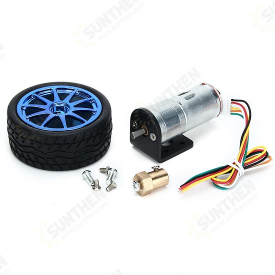 MOTOR 6V 210RPM Encoder Motor DC Gear Motor with Mounting Bracket and Wheel