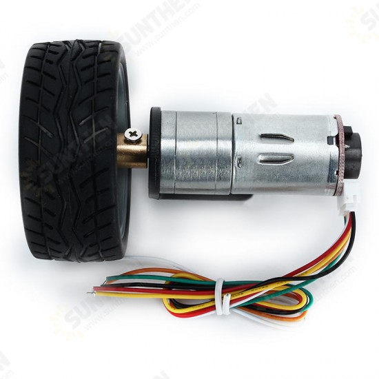 MOTOR 6V 210RPM Encoder Motor DC Gear Motor with Mounting Bracket and Wheel