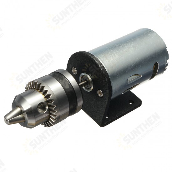 DC 12-36V Lathe Press 555 Motor With Miniature Hand Drill Chuck and Mounting Bracket