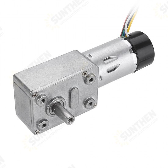 JGY-370 DC 12V 10/30/90/150RPM Motor Reduction Gear Turbine Worm Self-locking Encoder Signal Feedback Motor