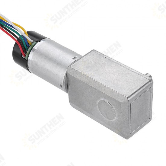 JGY-370 DC 12V 10/30/90/150RPM Motor Reduction Gear Turbine Worm Self-locking Encoder Signal Feedback Motor