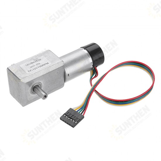 JGY-370 DC 12V Double Shaft Brushless Motor Reduction Gear Turbine Worm Self-locking Motor