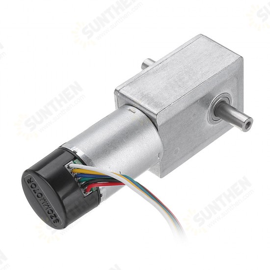 JGY-370 DC 12V Double Shaft Brushless Motor Reduction Gear Turbine Worm Self-locking Motor