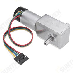 JGY-370 DC 24V Double Shaft Motor Reduction Gear Turbine Worm Self-locking Low Speed Motor