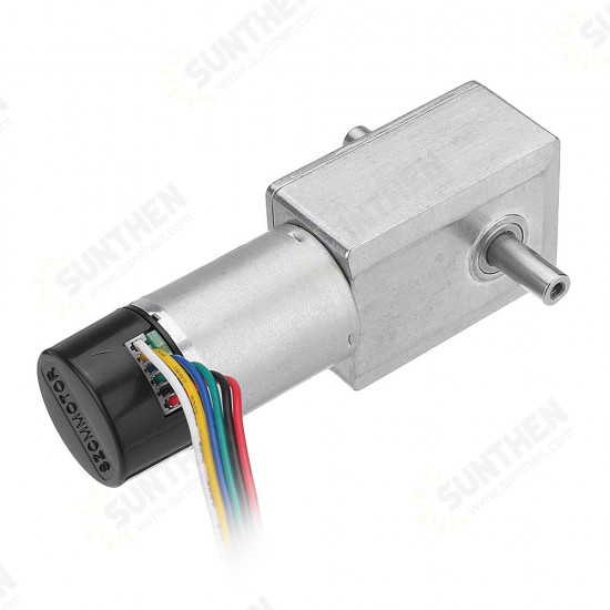 JGY-370 DC 24V Double Shaft Motor Reduction Gear Turbine Worm Self-locking Low Speed Motor