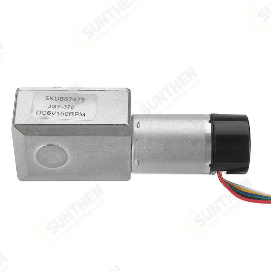 JGY-370 DC 6V Reduction Gear Turbine Motor Worm Self-locking Encoder Motor Signal Feedback