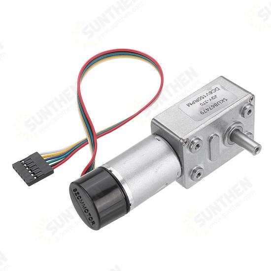 JGY-370 DC 6V Reduction Gear Turbine Motor Worm Self-locking Encoder Motor Signal Feedback