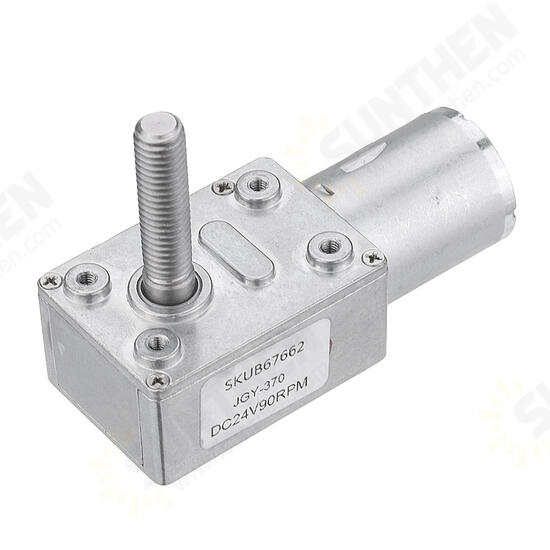 JGY370 DC 24V Self-locking Worm Gear Motor 10/30/90/150RPM Gear Turbine Reduction Motor