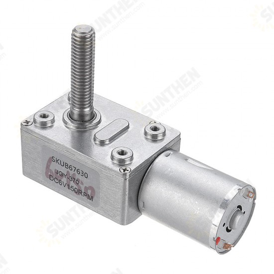 JGY370 DC 6V 10/30/90/150rpm Motor Micro Gear Turbine Worm Self-locking Reduction Gear Motor