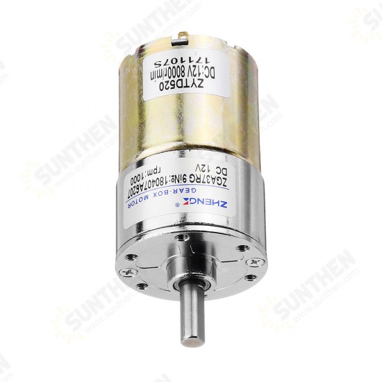 ZGA37RG 12V 1000RPM Reduction Motor DC Gear Motor