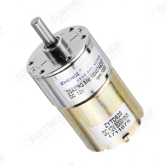 ZGA37RG 12V 1000RPM Reduction Motor DC Gear Motor