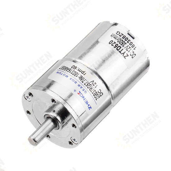 ZGB37RG 12V 60rpm Reduction Motor DC Gear Motor 37mm Eccentric Shaft Output