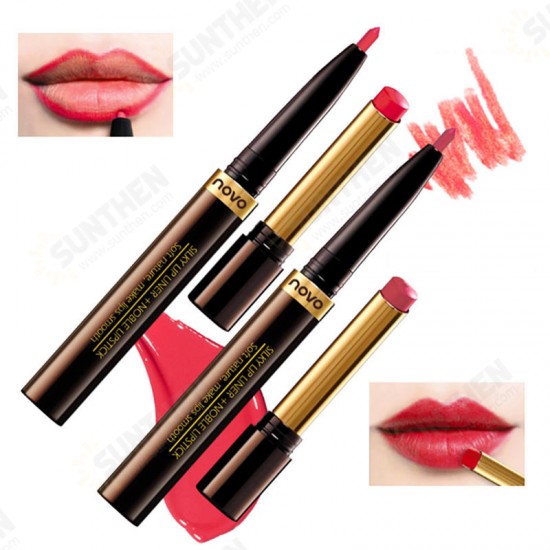 2 In 1 Double Head Lip Stick Mouth Lip Liner Long Lasting Moisturizing Lip Makeup