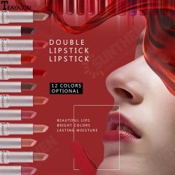 Double head non-stick cup matte matte lip gloss two-in-one matte durable bean paste does not fade dip cup lipstick female Double head non-stick cup matte matte lip gloss two-in-one matte durable bean paste does not fade dip cup lipstick female