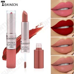 Double head non-stick cup matte matte lip gloss two-in-one matte durable bean paste does not fade dip cup lipstick female Double head non-stick cup matte matte lip gloss two-in-one matte durable bean paste does not fade dip cup lipstick female