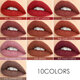 10 Colors Velvet Matte Lip Glaze Waterproof Non-Marking Lip Gloss Cosmetic