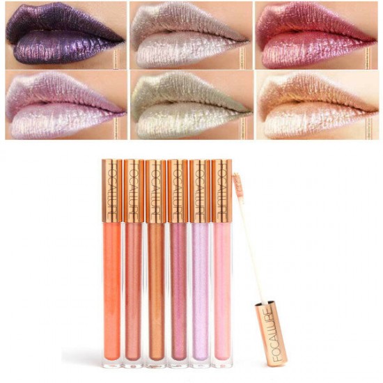 Glitter Lip Gloss Makeup Long Lasting Nude Shimmer Metallic Liquid Lipstick