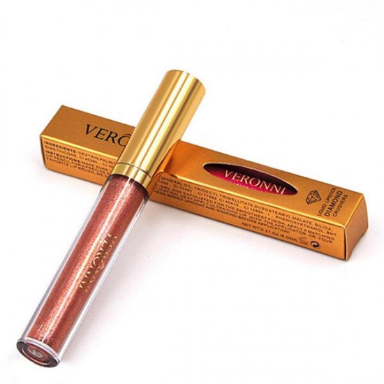 Glitter Lip Gloss Lips Pigment Mineral Liquid Lip Stick Gold Shimmer Long Lasting Makeup Cosmetics