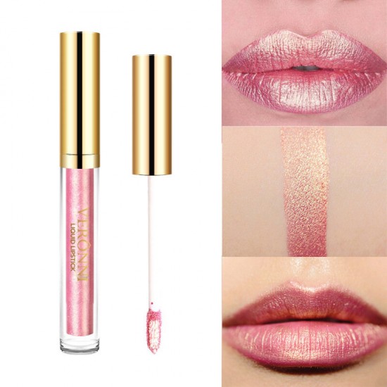 Glitter Lip Gloss Lips Pigment Mineral Liquid Lip Stick Gold Shimmer Long Lasting Makeup Cosmetics