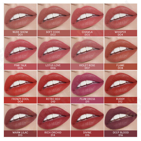 Matte Velvet Lipstick 16Colors Waterproof Long-lasting Nude Glossy Lipstick